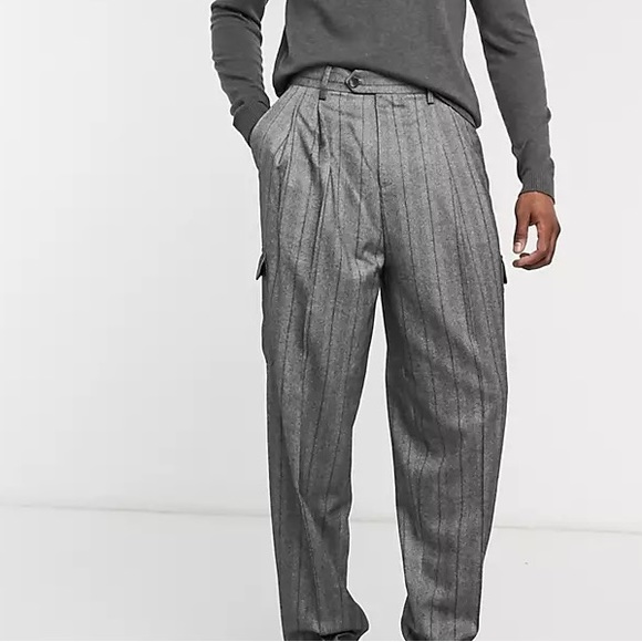 ASOS Other - ASOS Gray Striped Cargo Pants